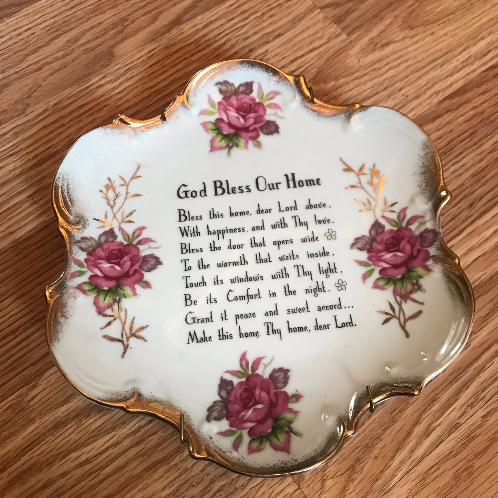 Decorative "God Bless Our Home" Plate